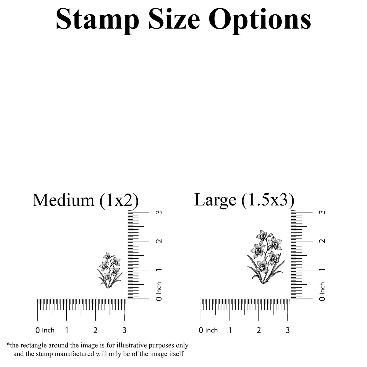 Cymbidium Orchid Stem Rubber Stamp