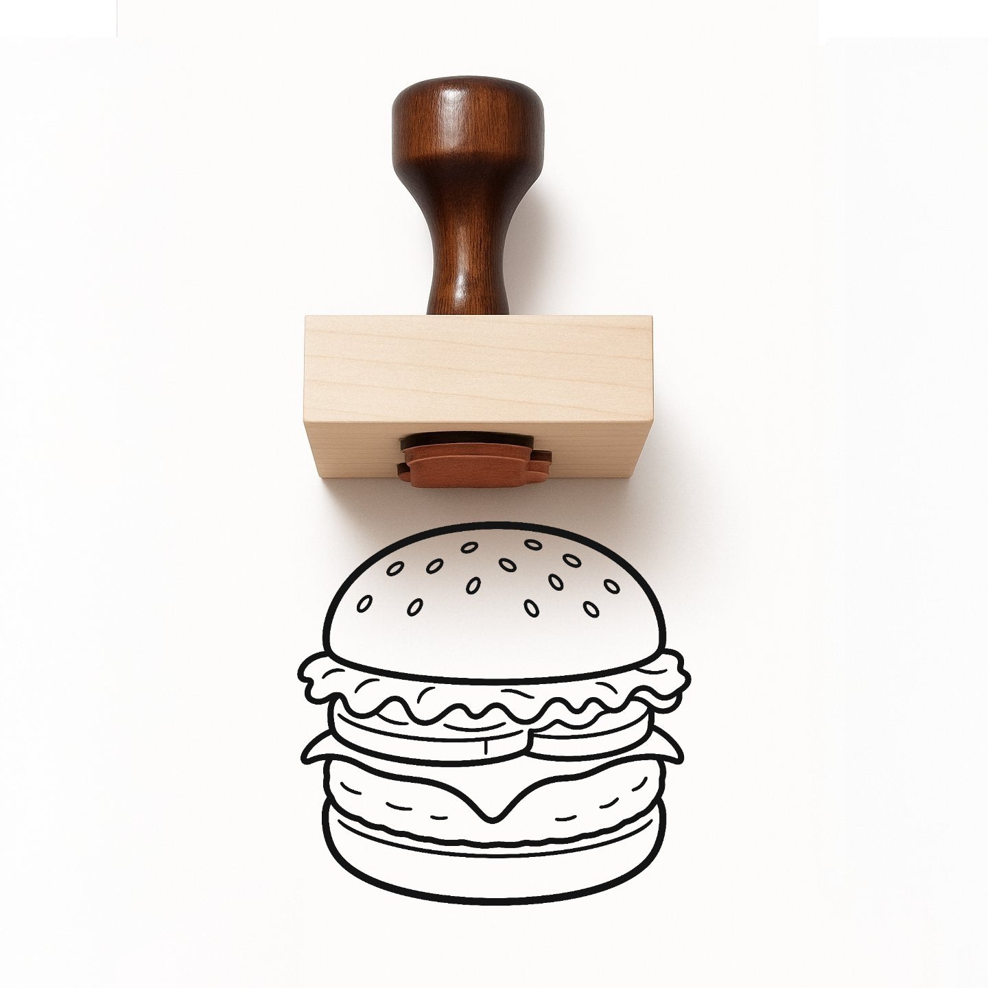 Hamburger Rubber Stamp