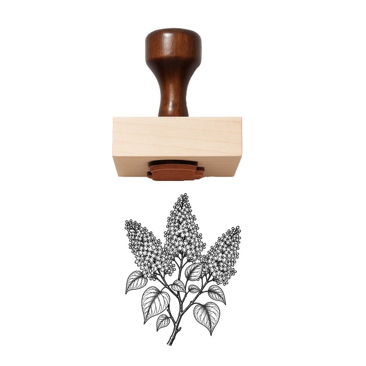 Lilac Blossom Branch Rubber Stamp