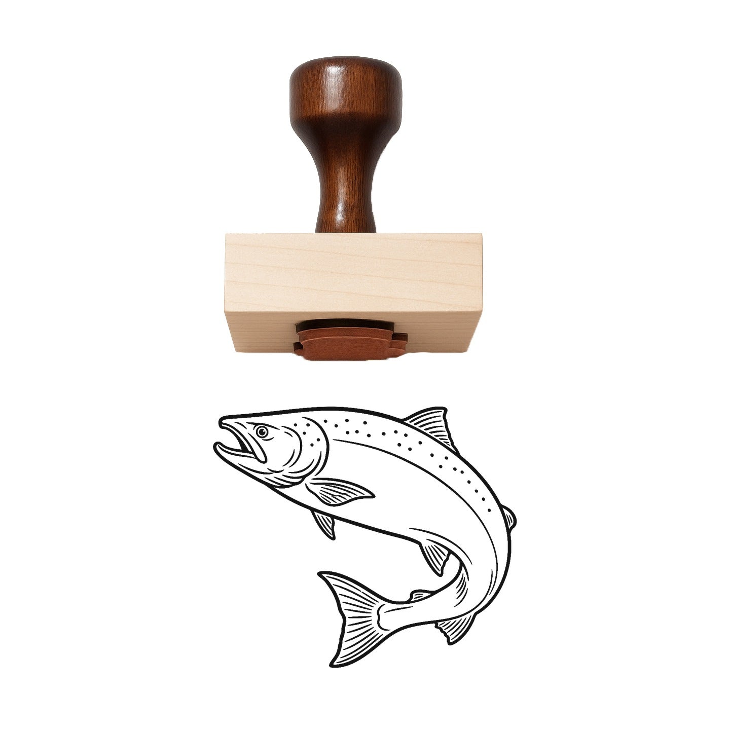 Chinook Salmon Rubber Stamp