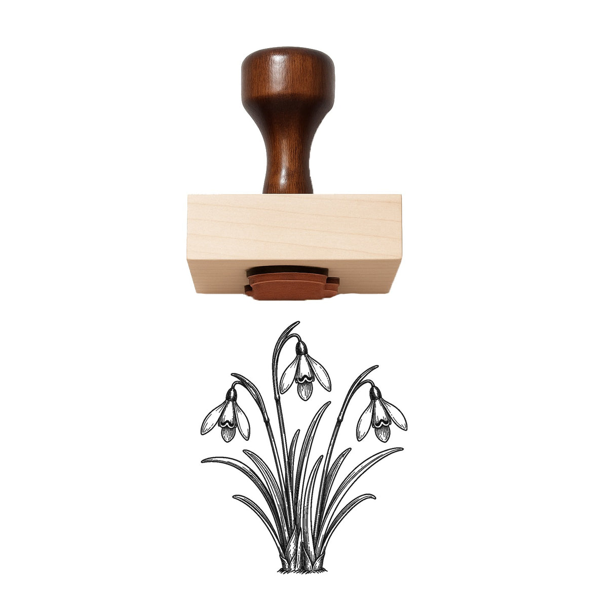 Snowdrop Cluster Rubber Stamp
