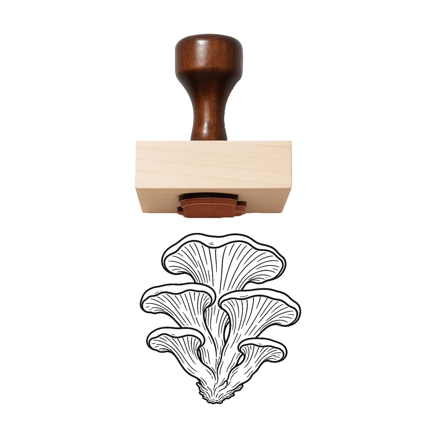 Oyster Mushroom Rubber Stamp