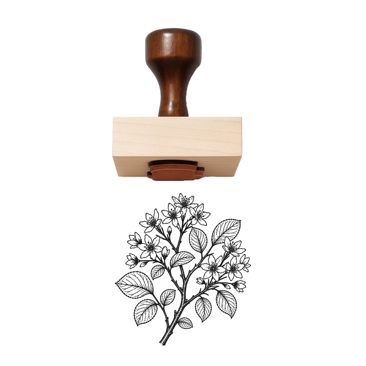 Serviceberry Blossom Branch Rubber Stamp