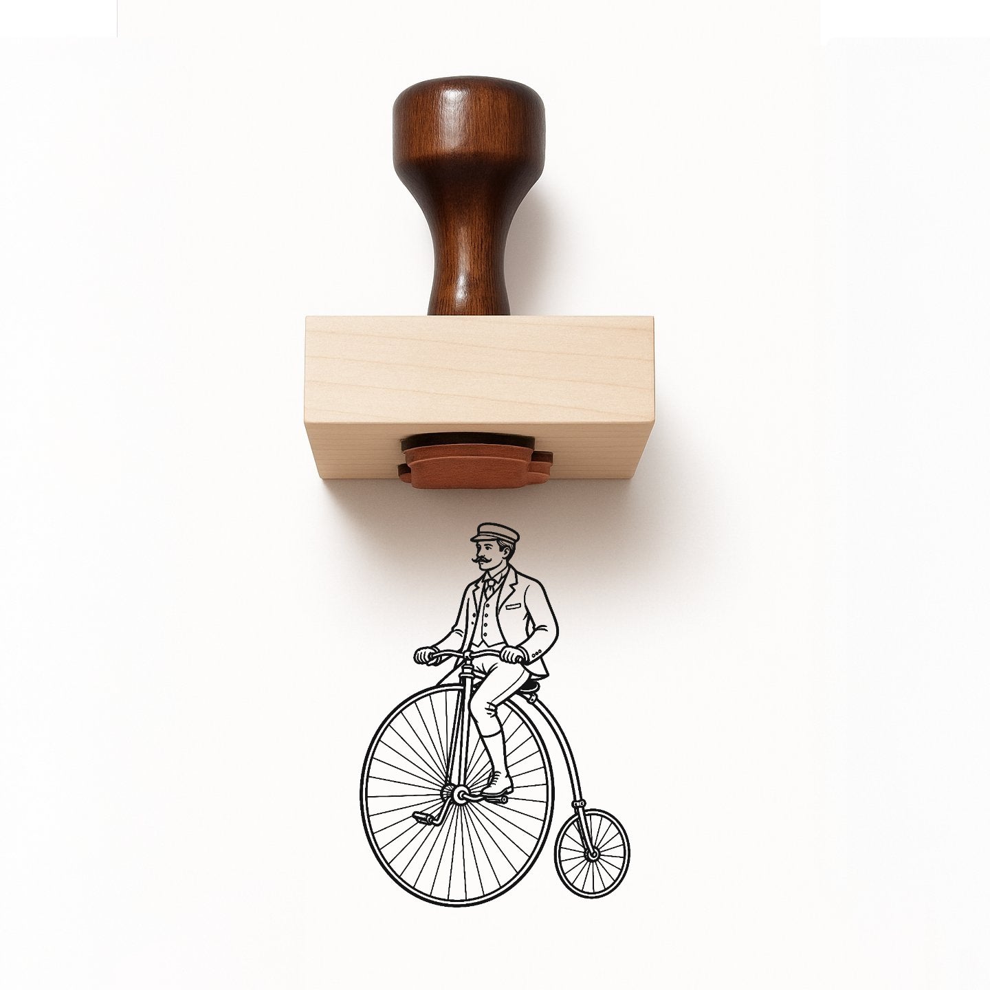 Victorian Gentleman On A Penny-farthing Rubber Stamp