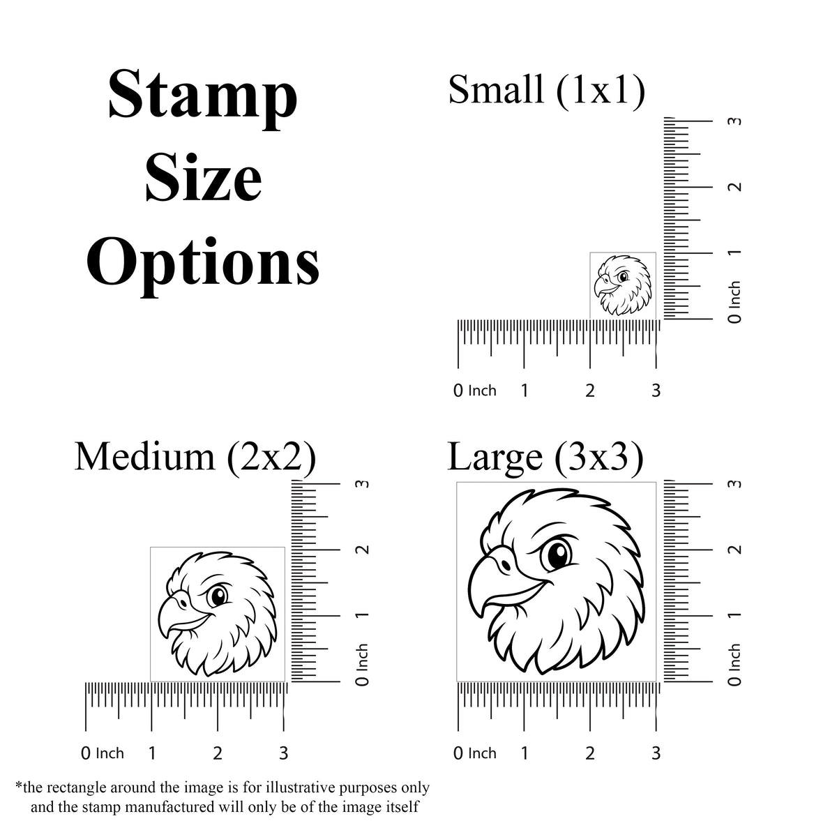Cute Golden Eagle Head Rubber Stamp