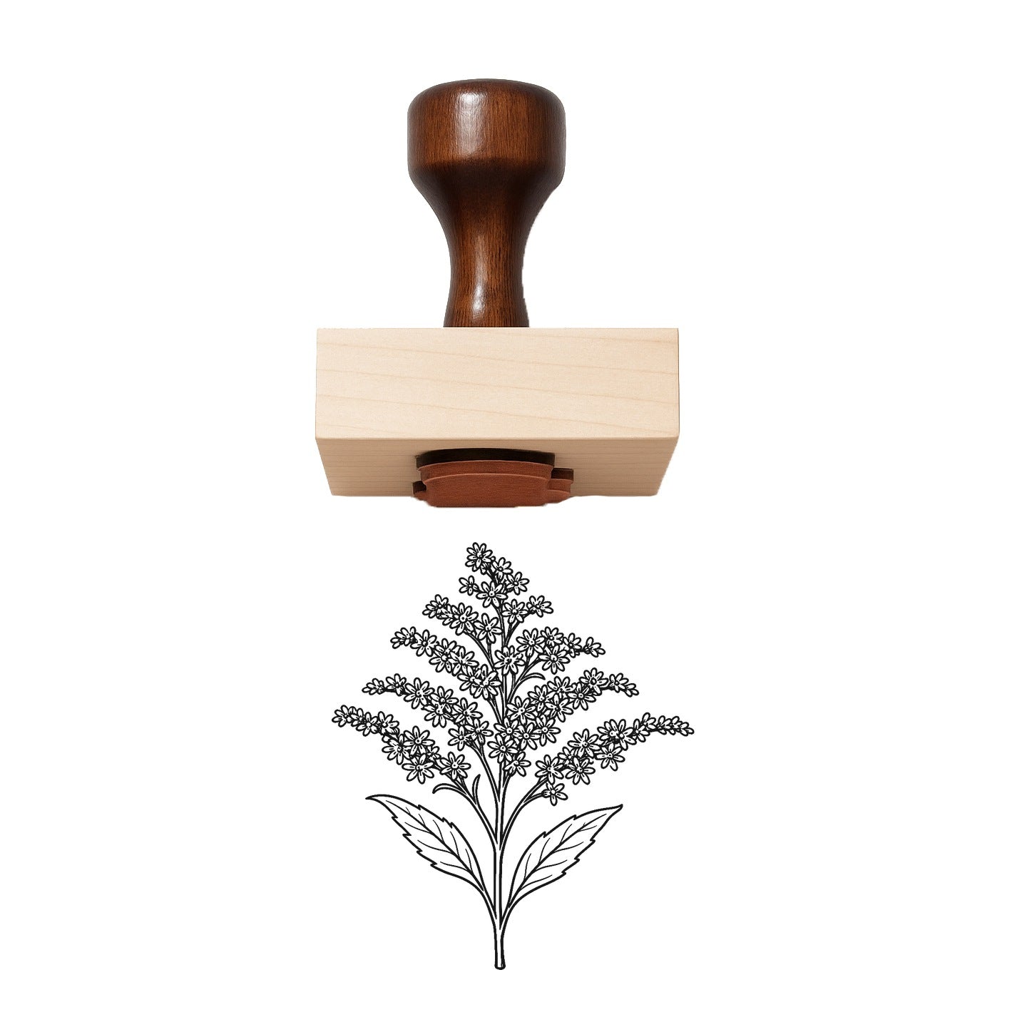 Vintage Goldenrod Flower Rubber Stamp