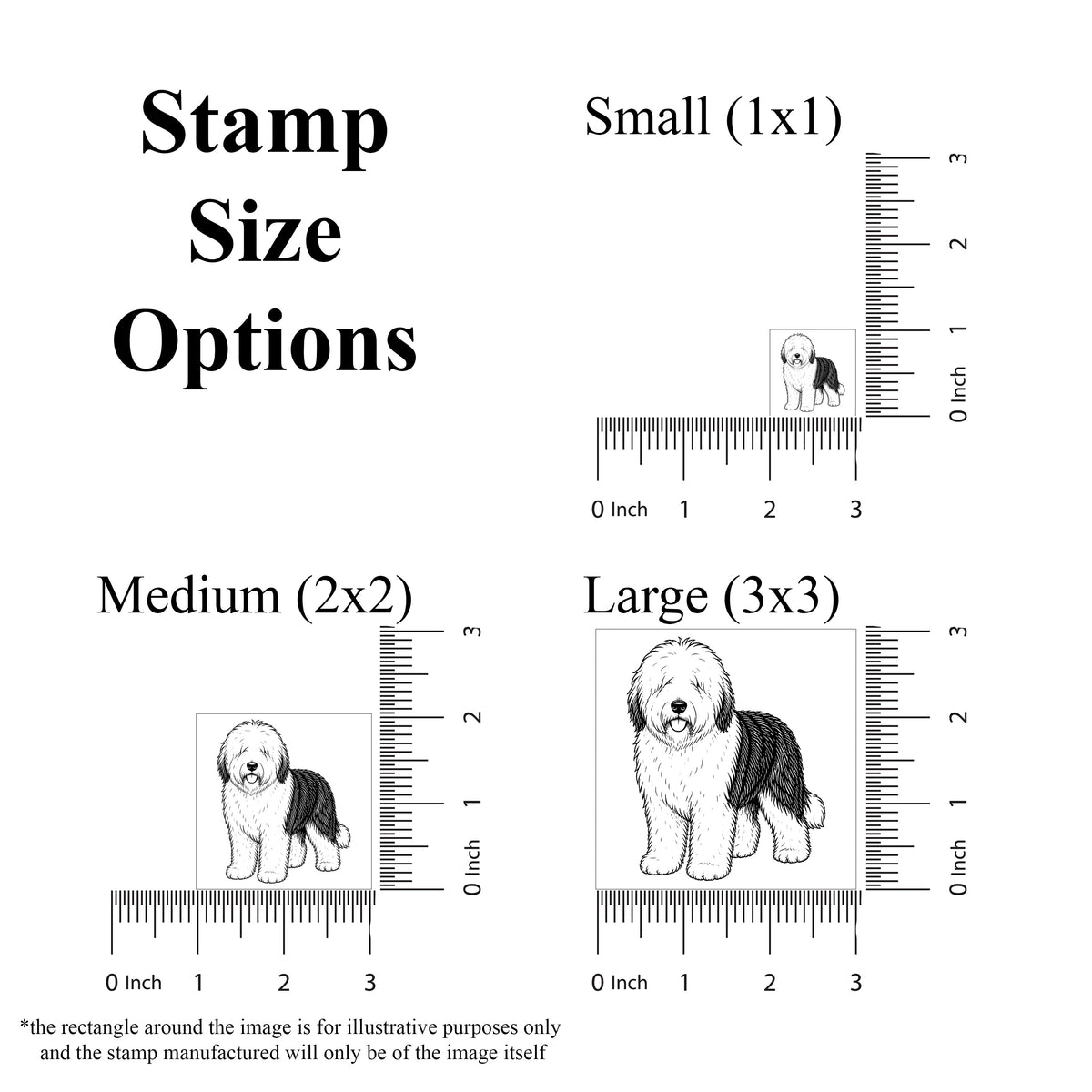 Old English Sheepdog Rubber Stamp