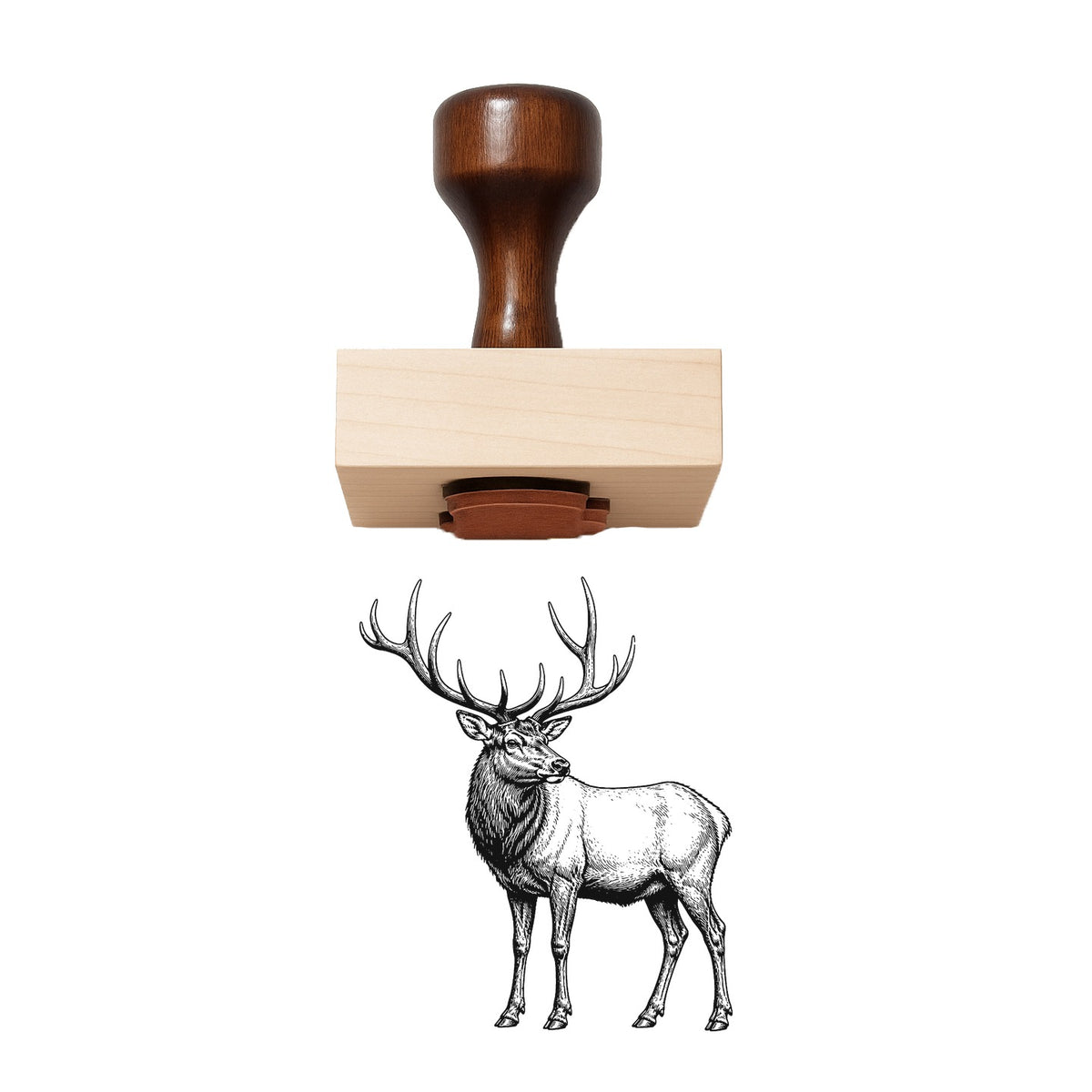 Elk Head Rubber Stamp