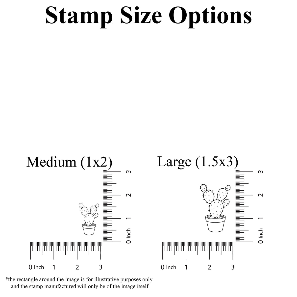 Potted Prickly Pear Cactus Rubber Stamp