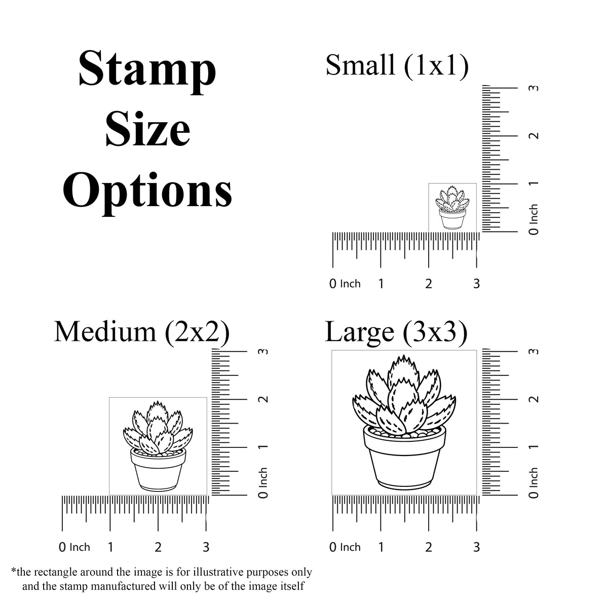 Potted Tiger Jaws Succulent Rubber Stamp