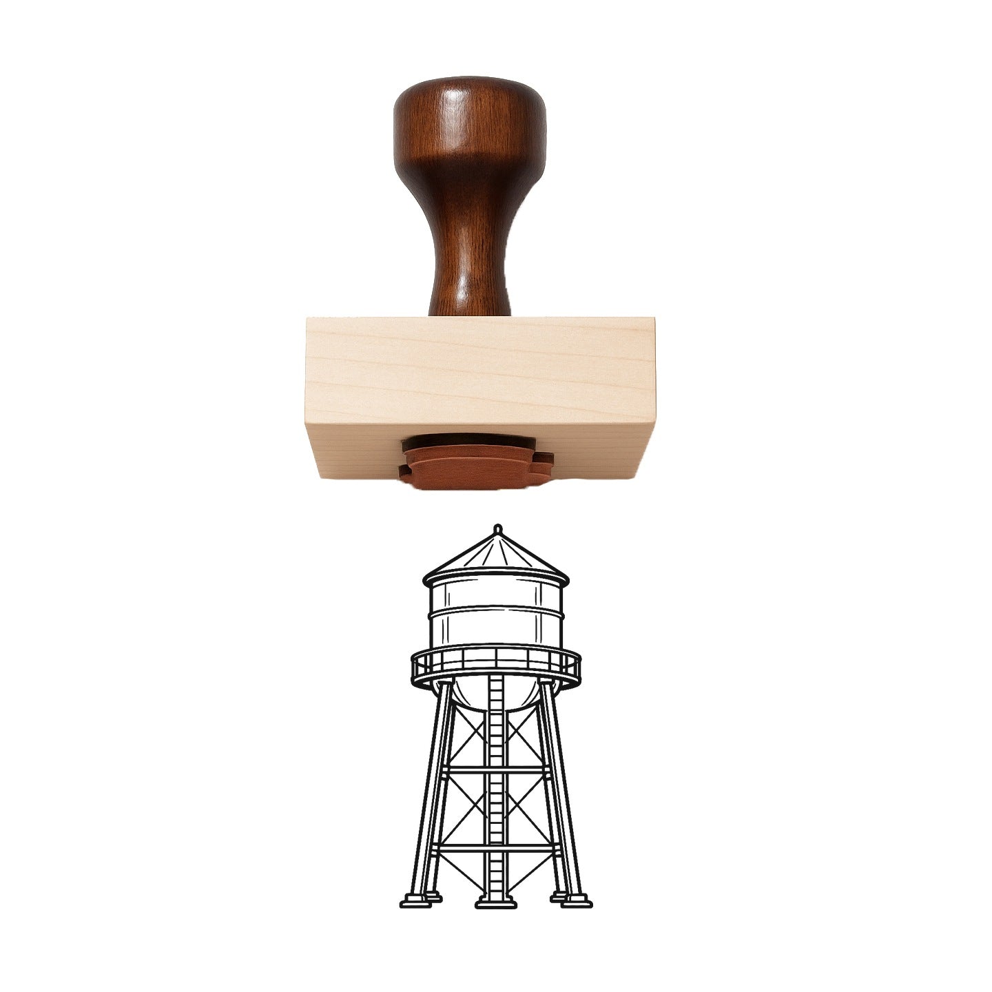 Water Tower Rubber Stamp