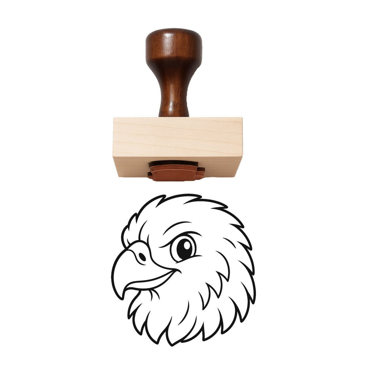 Cute Golden Eagle Head Rubber Stamp