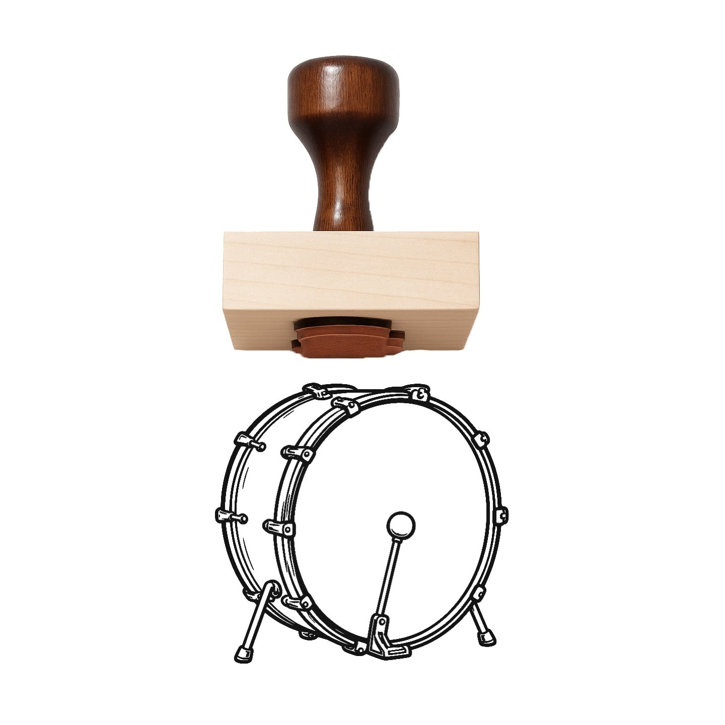 Bass Drum Rubber Stamp