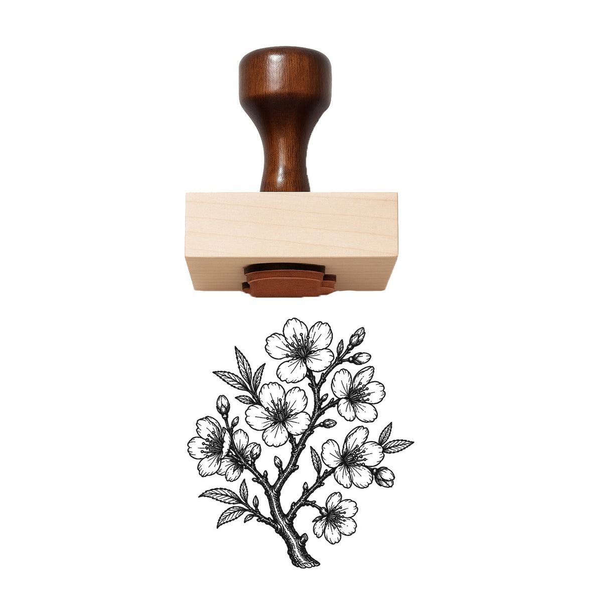 Flowering Almond Branch Rubber Stamp