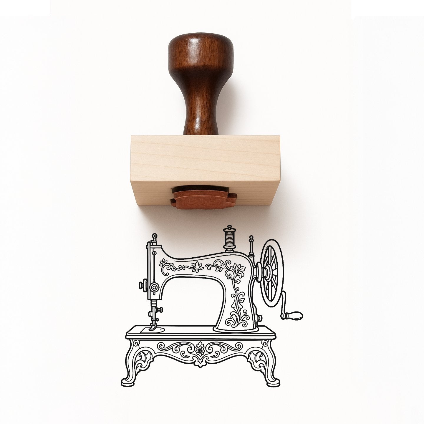 Victorian Sewing Machine Rubber Stamp