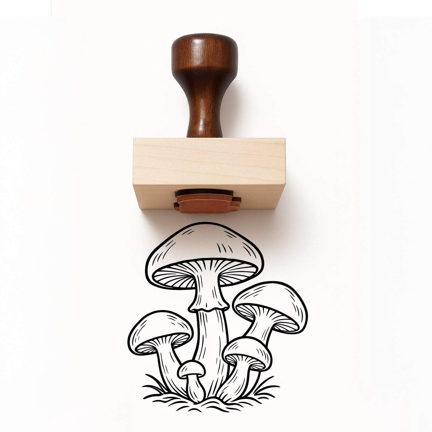 Mushroom Cluster Rubber Stamp