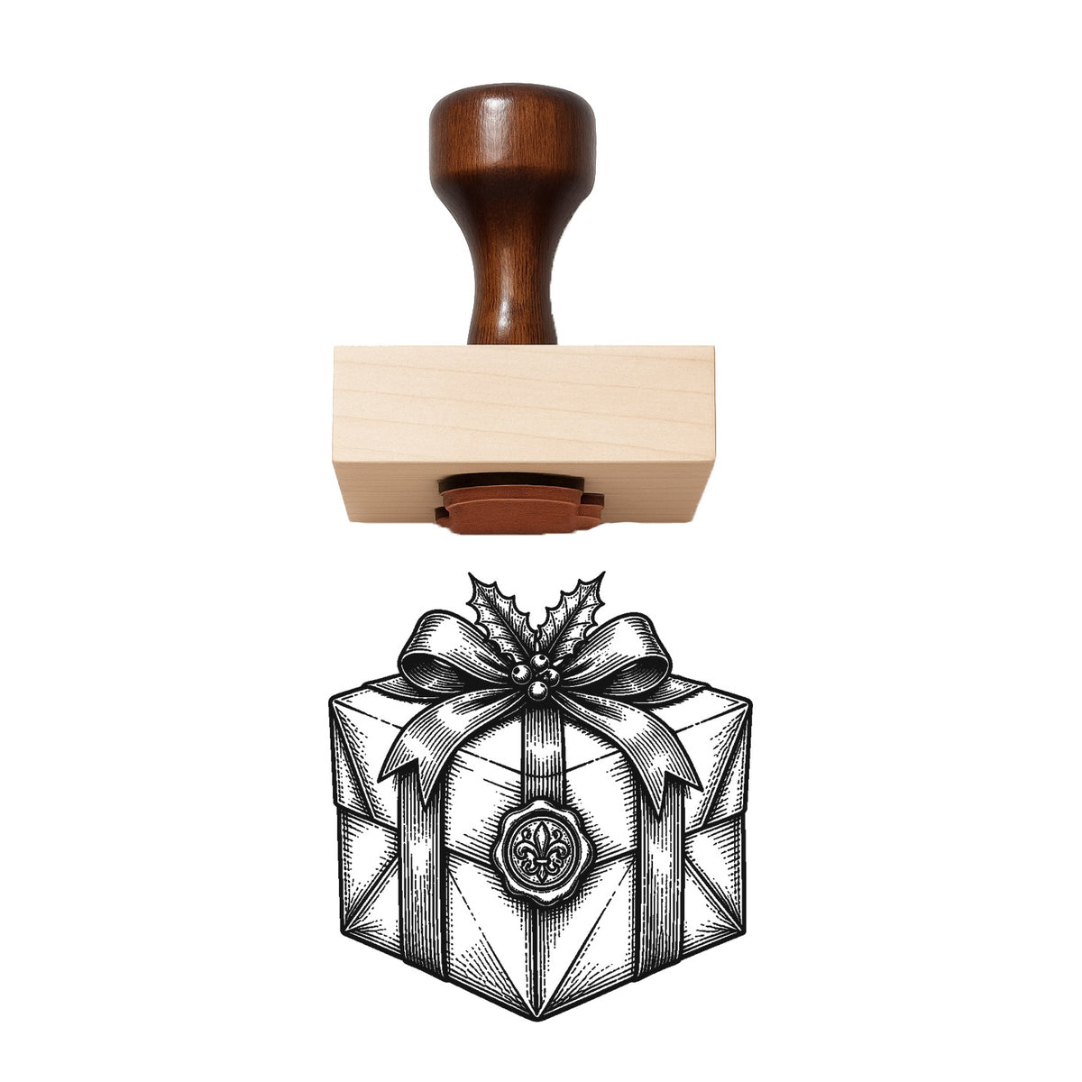 Victorian Wrapped Gift Rubber Stamp