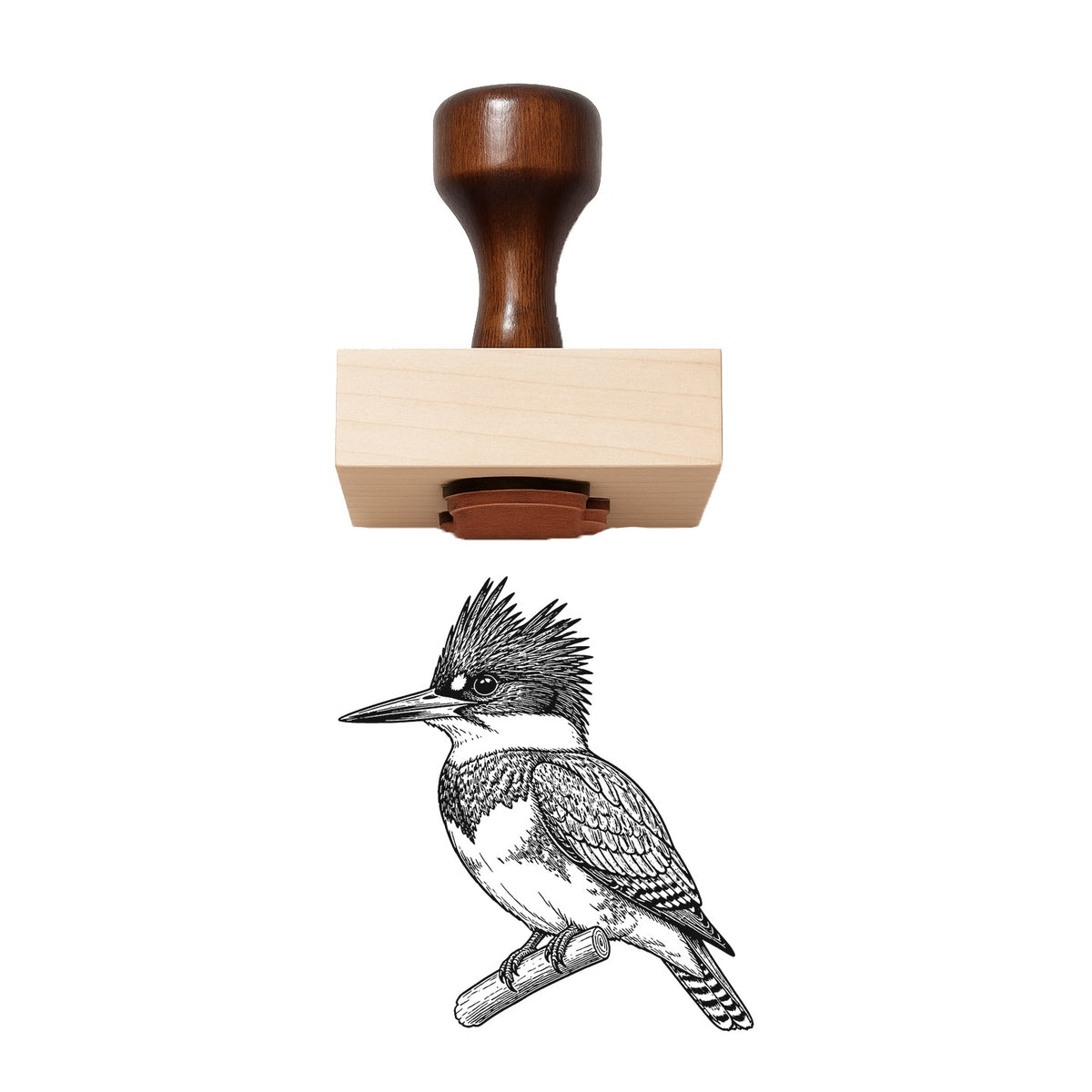 Belted Kingfisher Rubber Stamp