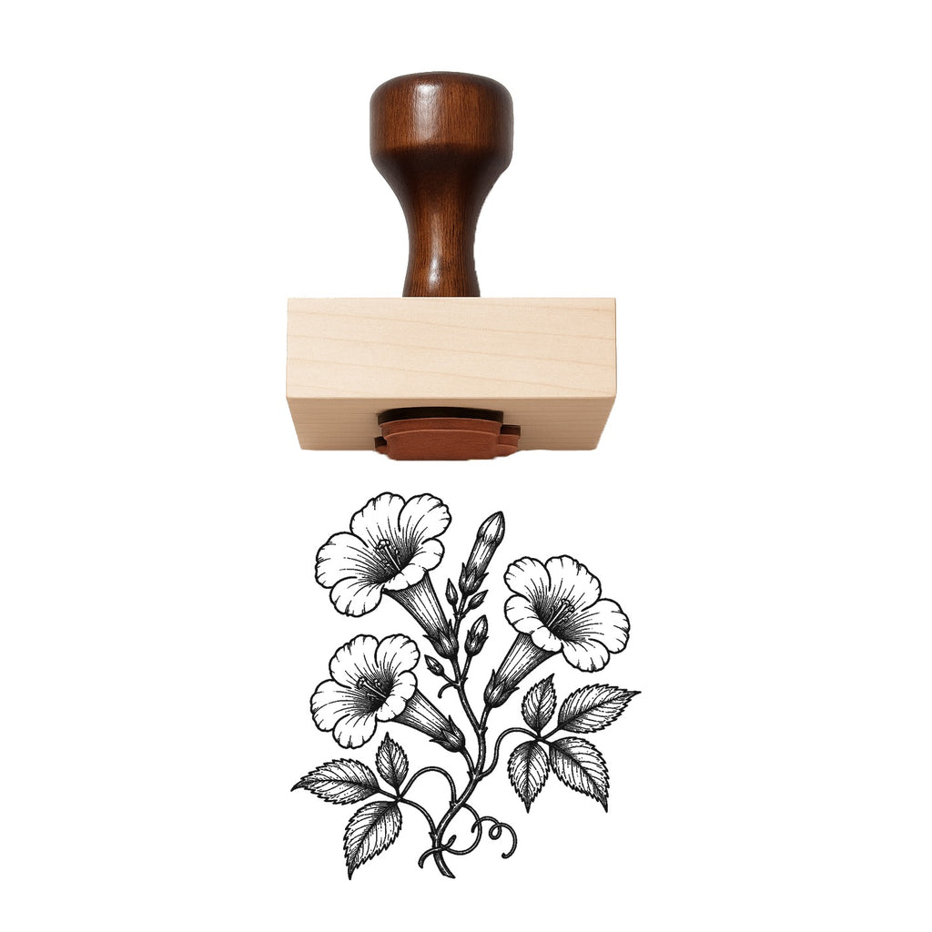 Trumpet Vine Bloom Spray Rubber Stamp