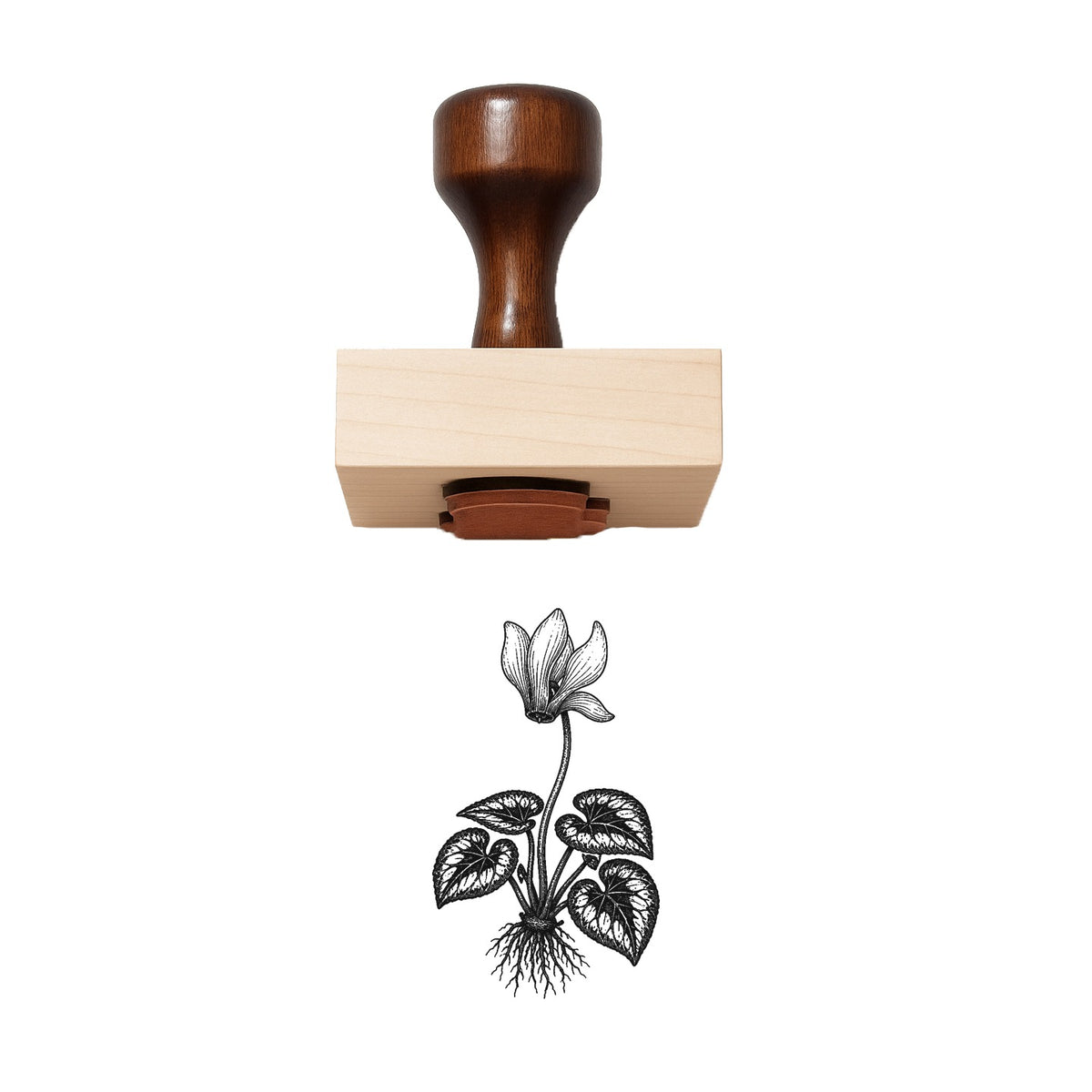 Cyclamen Stem Rubber Stamp