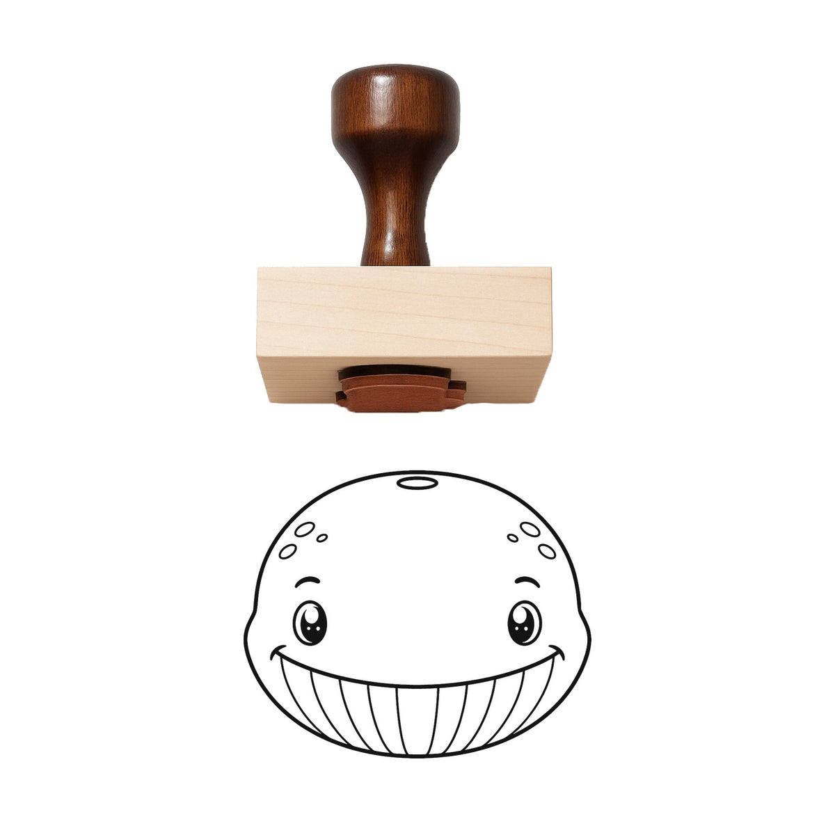 Cute Blue Whale Head Rubber Stamp
