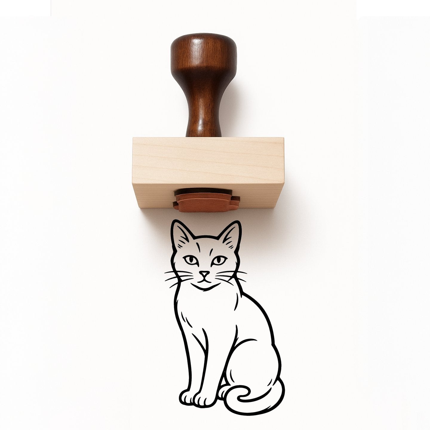 Sitting Cat Rubber Stamp