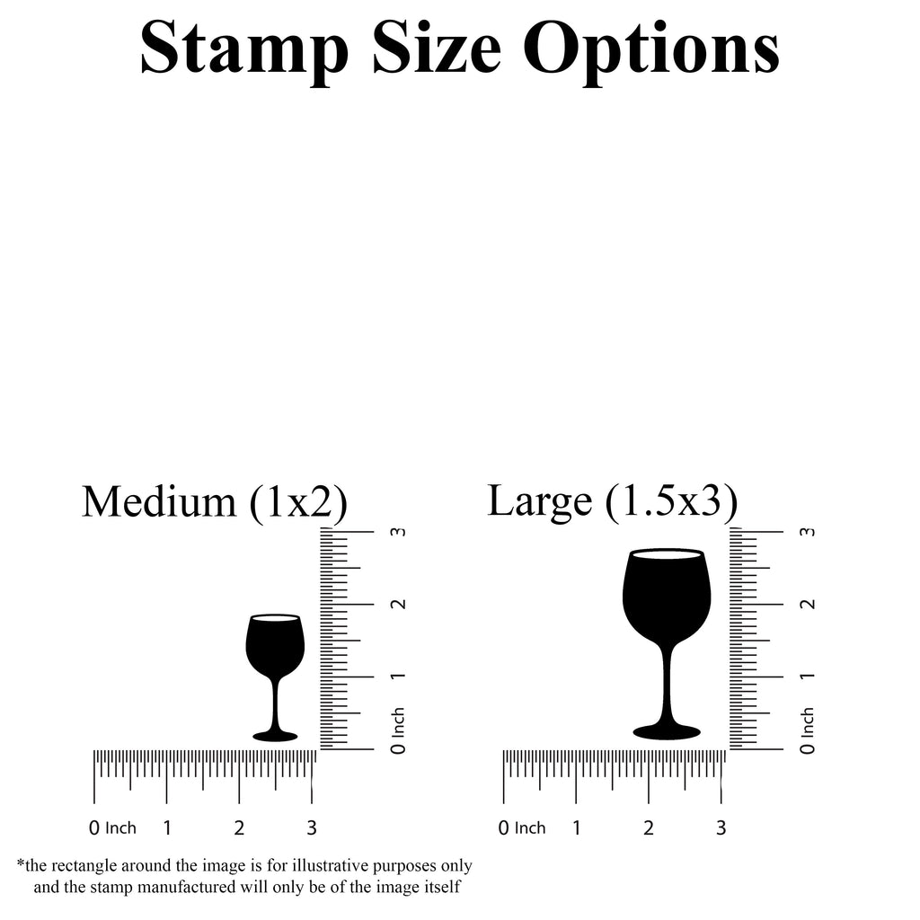Wine Glass Rubber Stamp