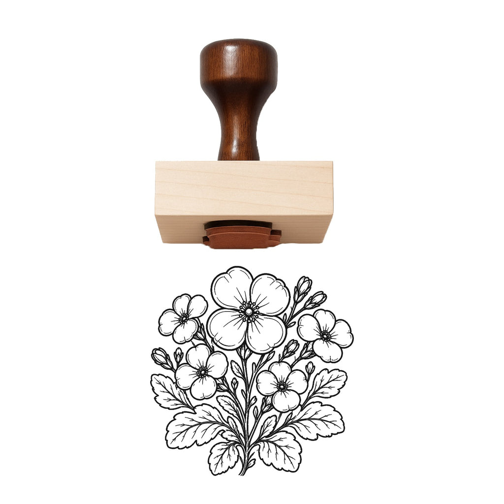 Vintage Aubrieta Flower Cluster Rubber Stamp