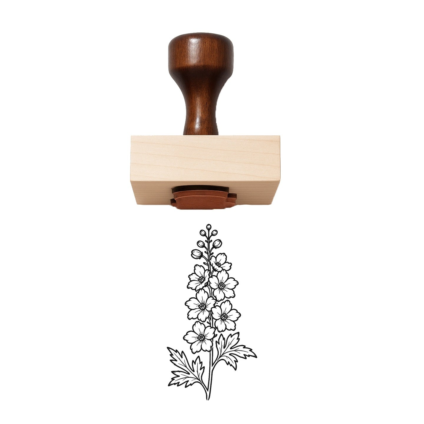 Vintage Delphinium Flower Rubber Stamp