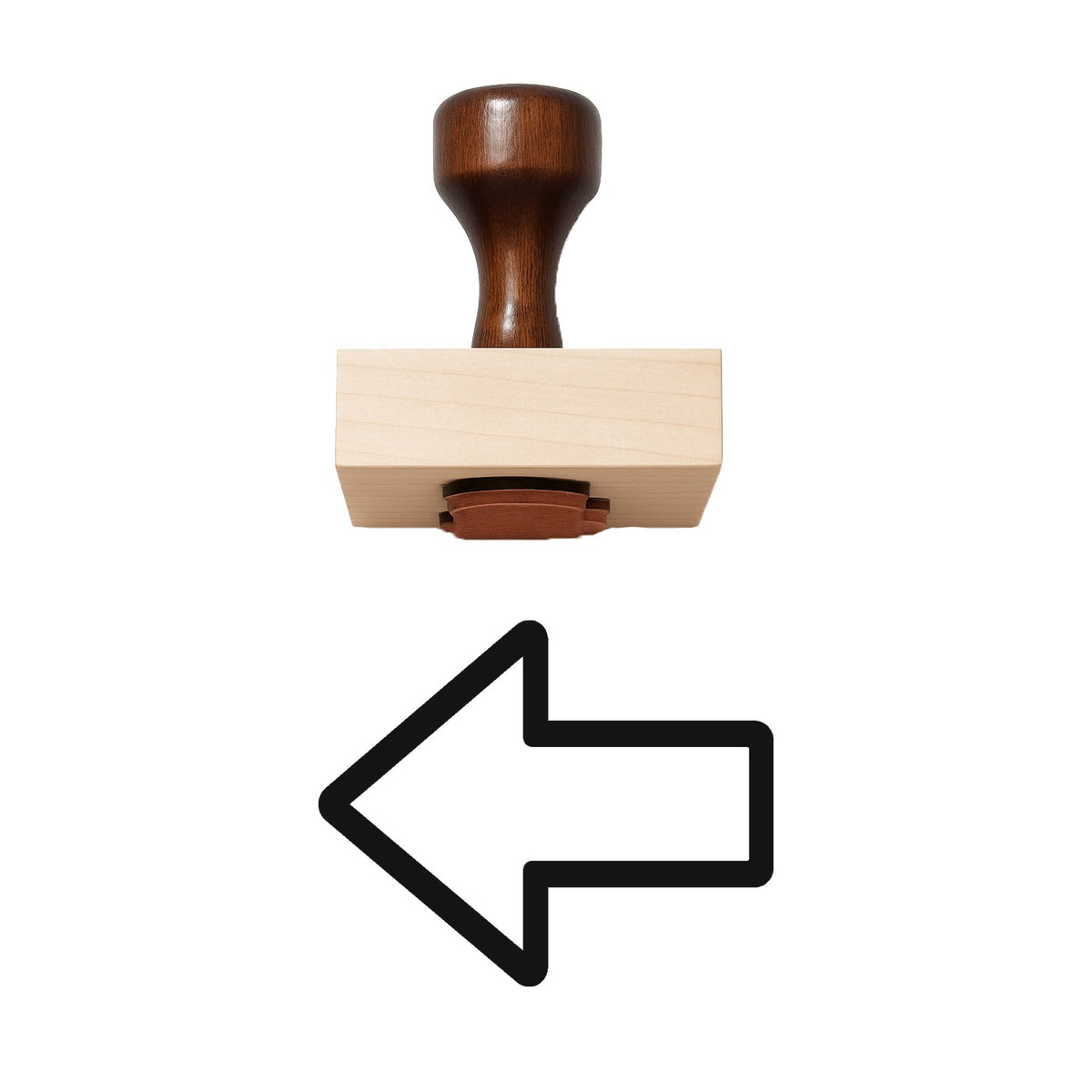 Left Arrow Rubber Stamp