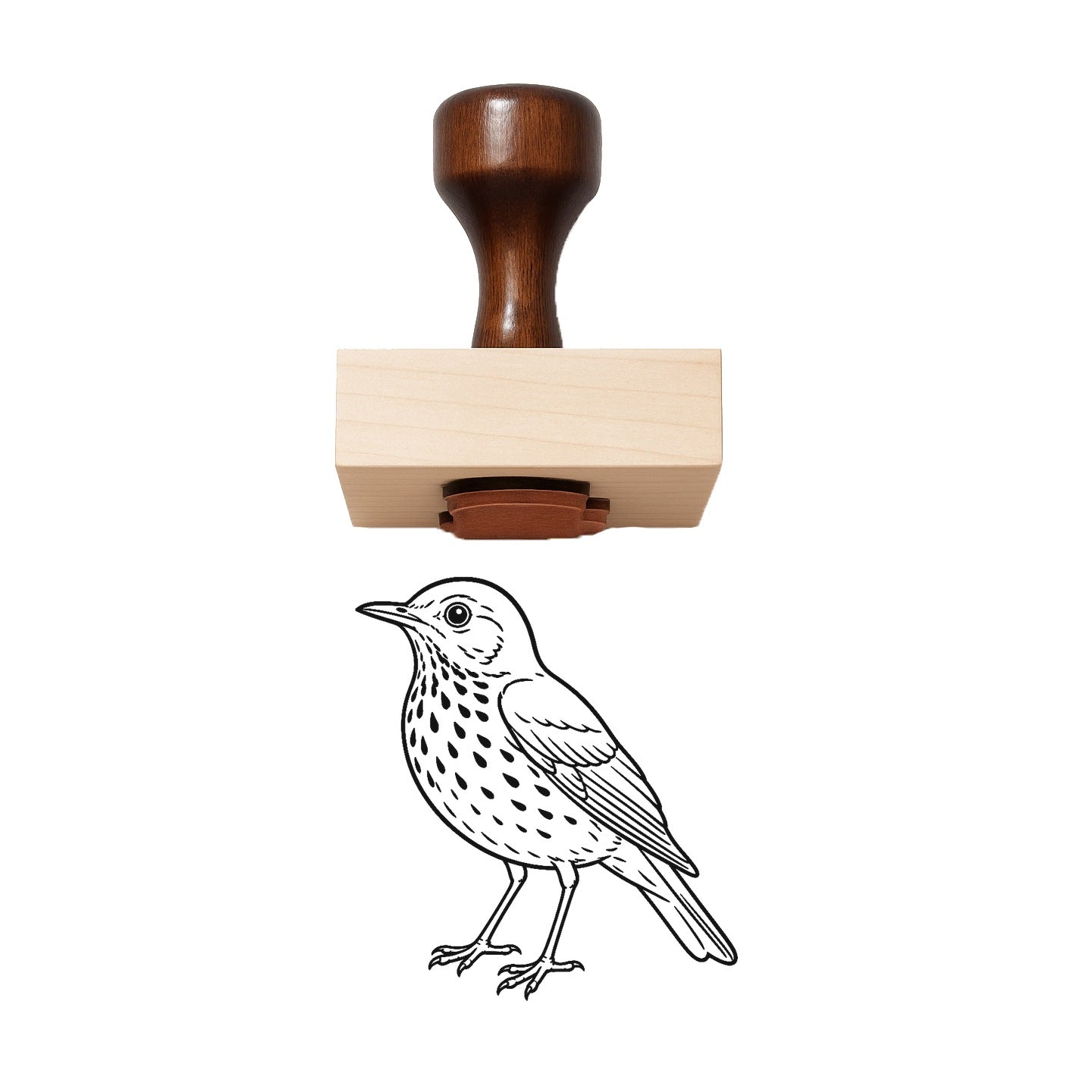 Wood Thrush Rubber Stamp