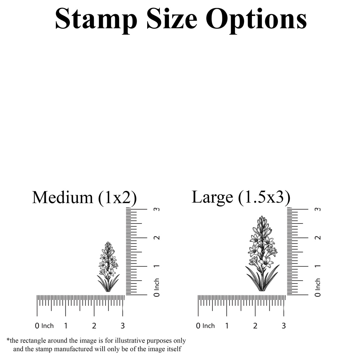 Tuberose Flower Spike Rubber Stamp