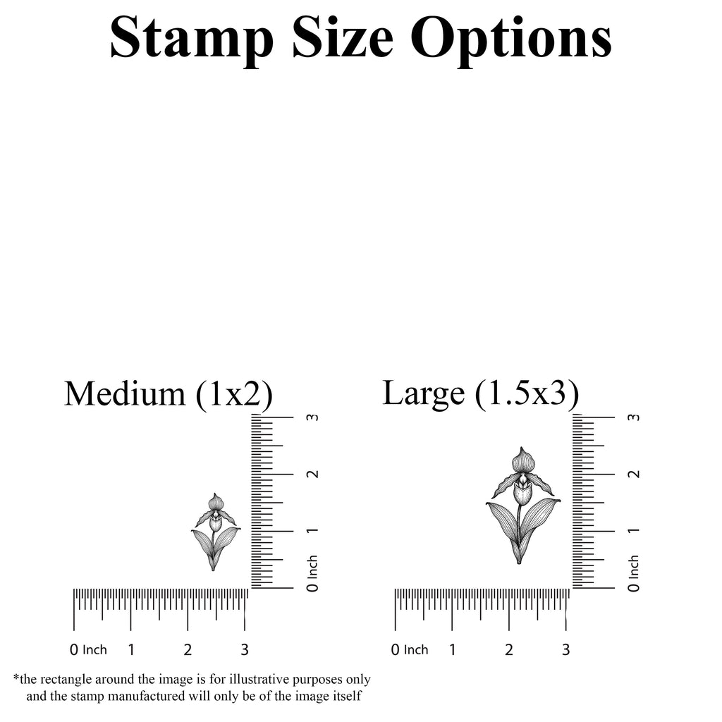 Lady’s Slipper Orchid Stem Rubber Stamp