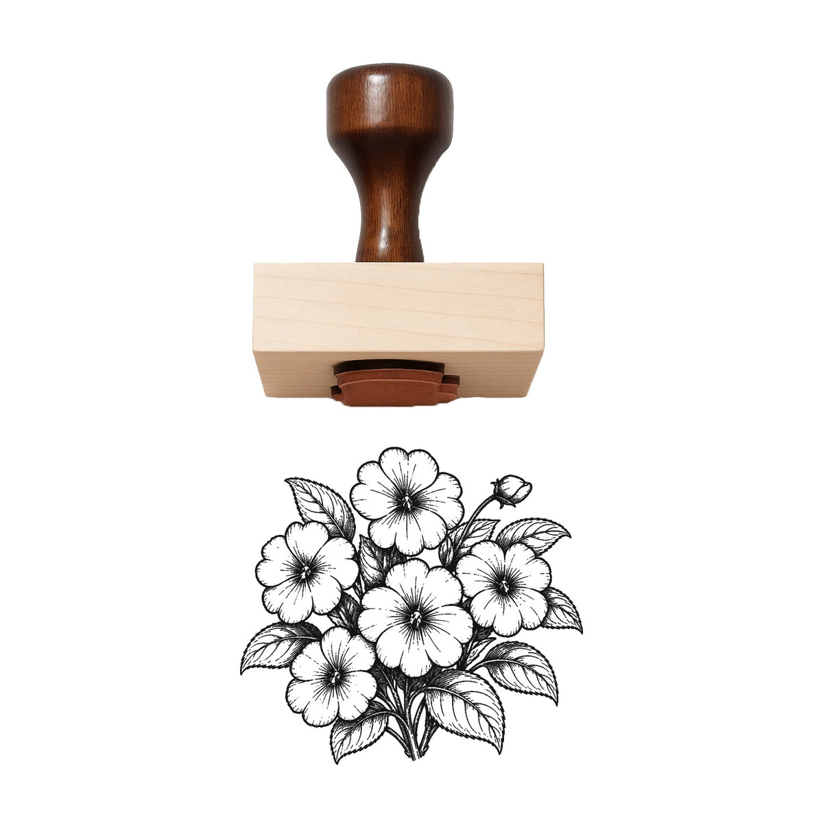 Impatiens Cluster Rubber Stamp