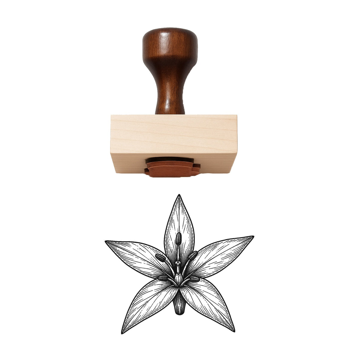 Blue Star Amsonia Bloom Head Rubber Stamp