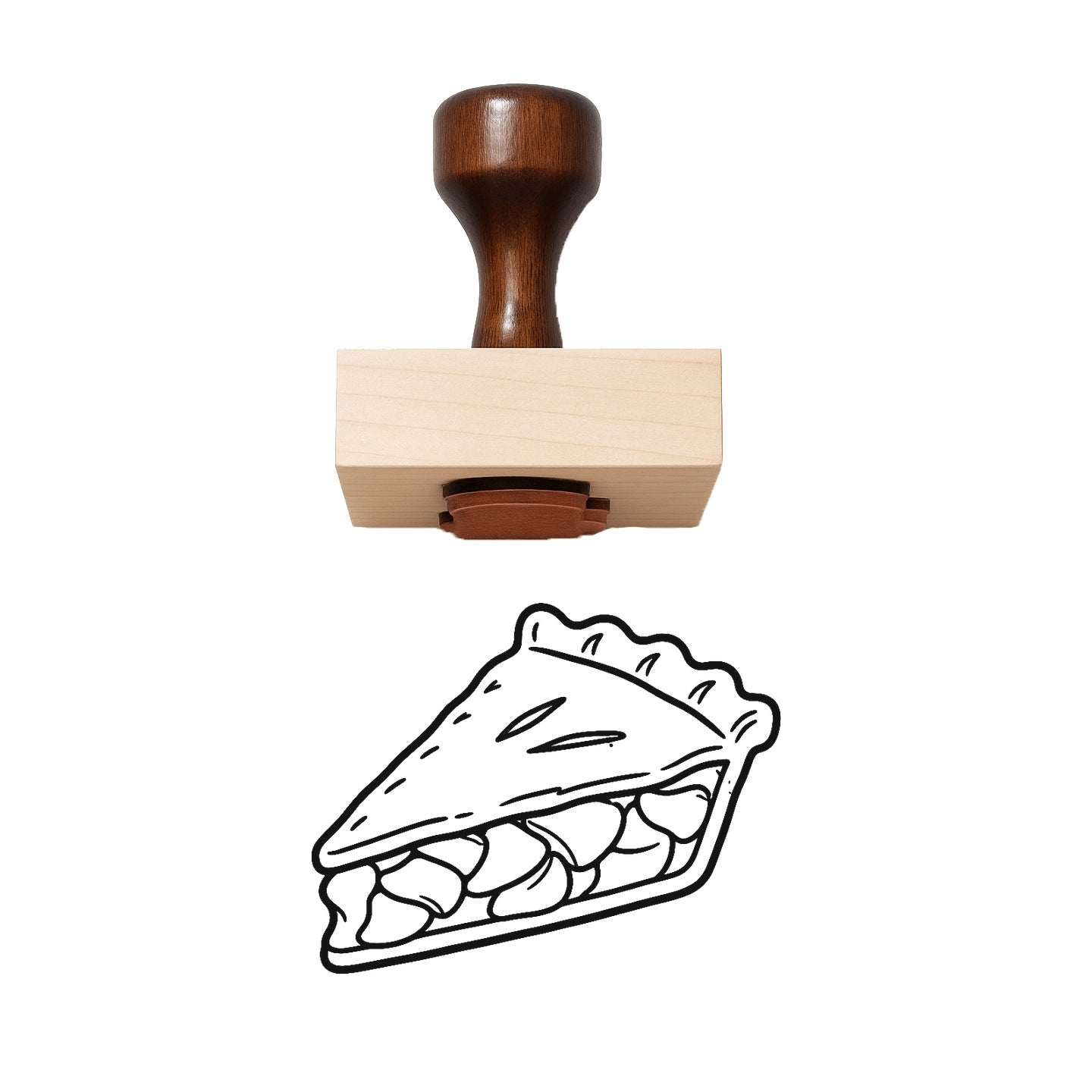 Pie Slice Rubber Stamp