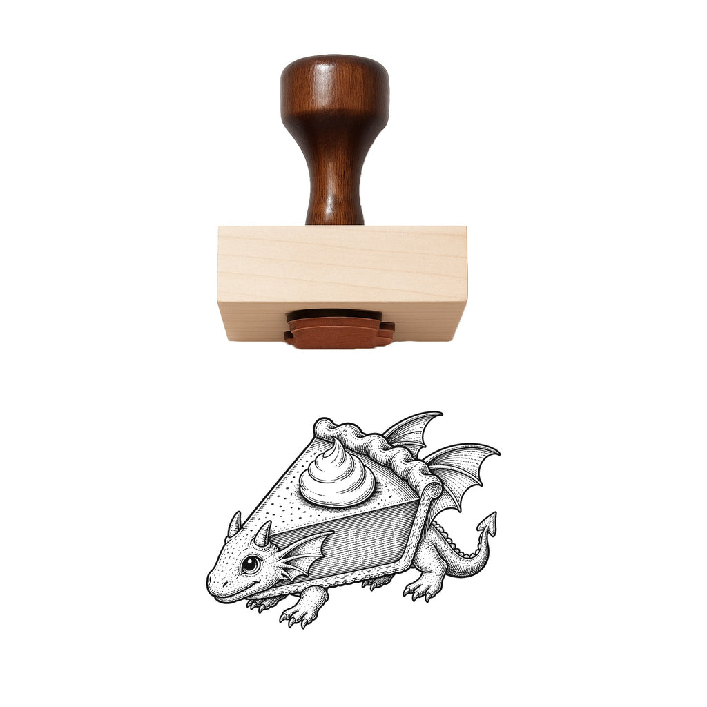 Vintage Pumpkin Pie Slice Rubber Stamp