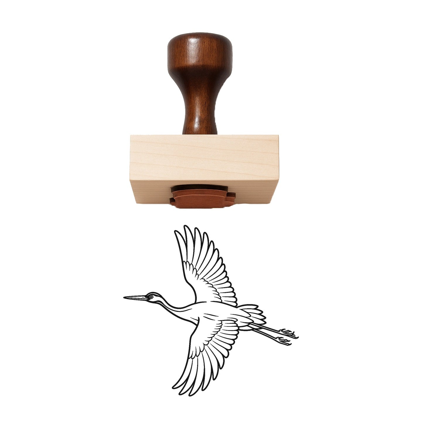 Flying Crane Rubber Stamp