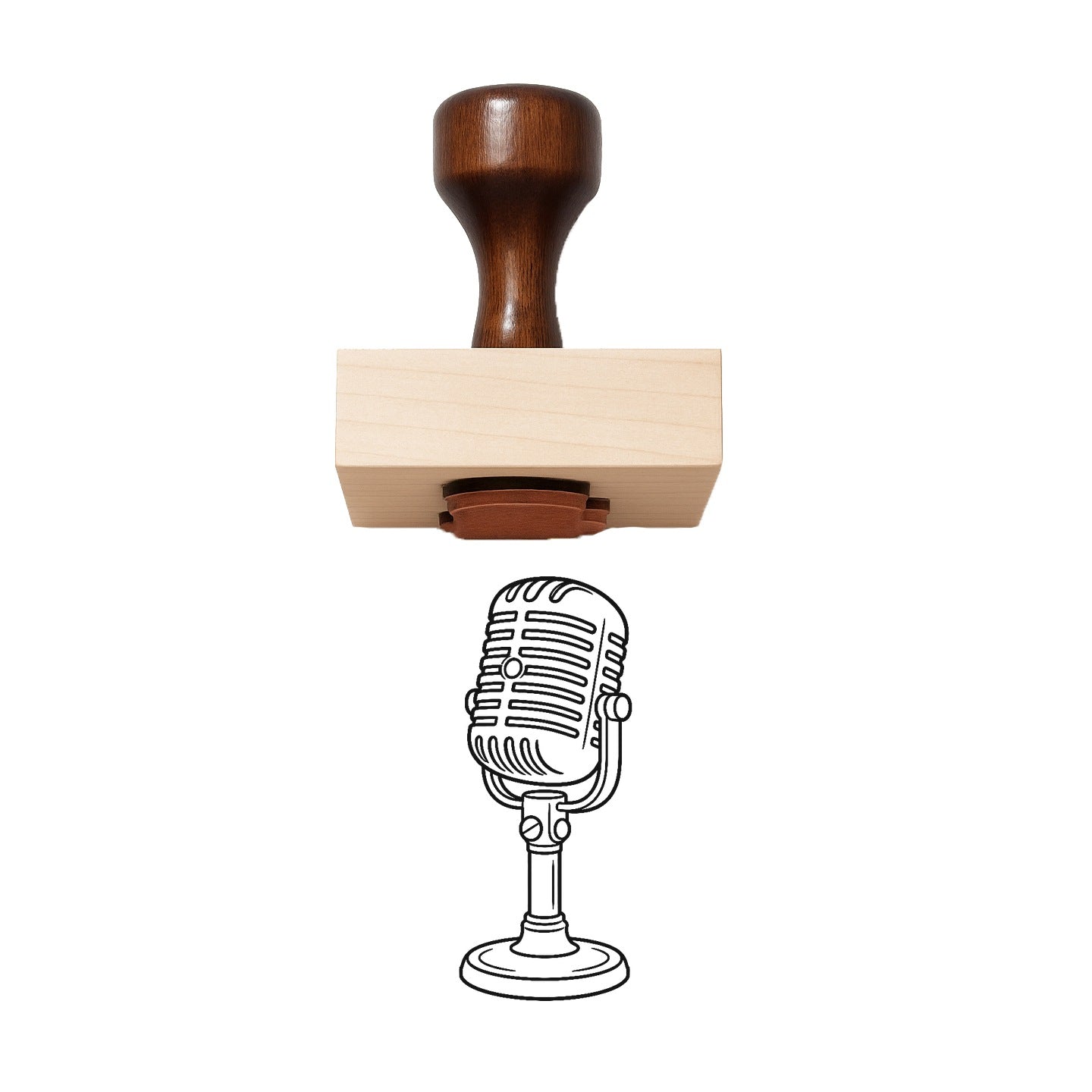 Vintage Microphone Rubber Stamp