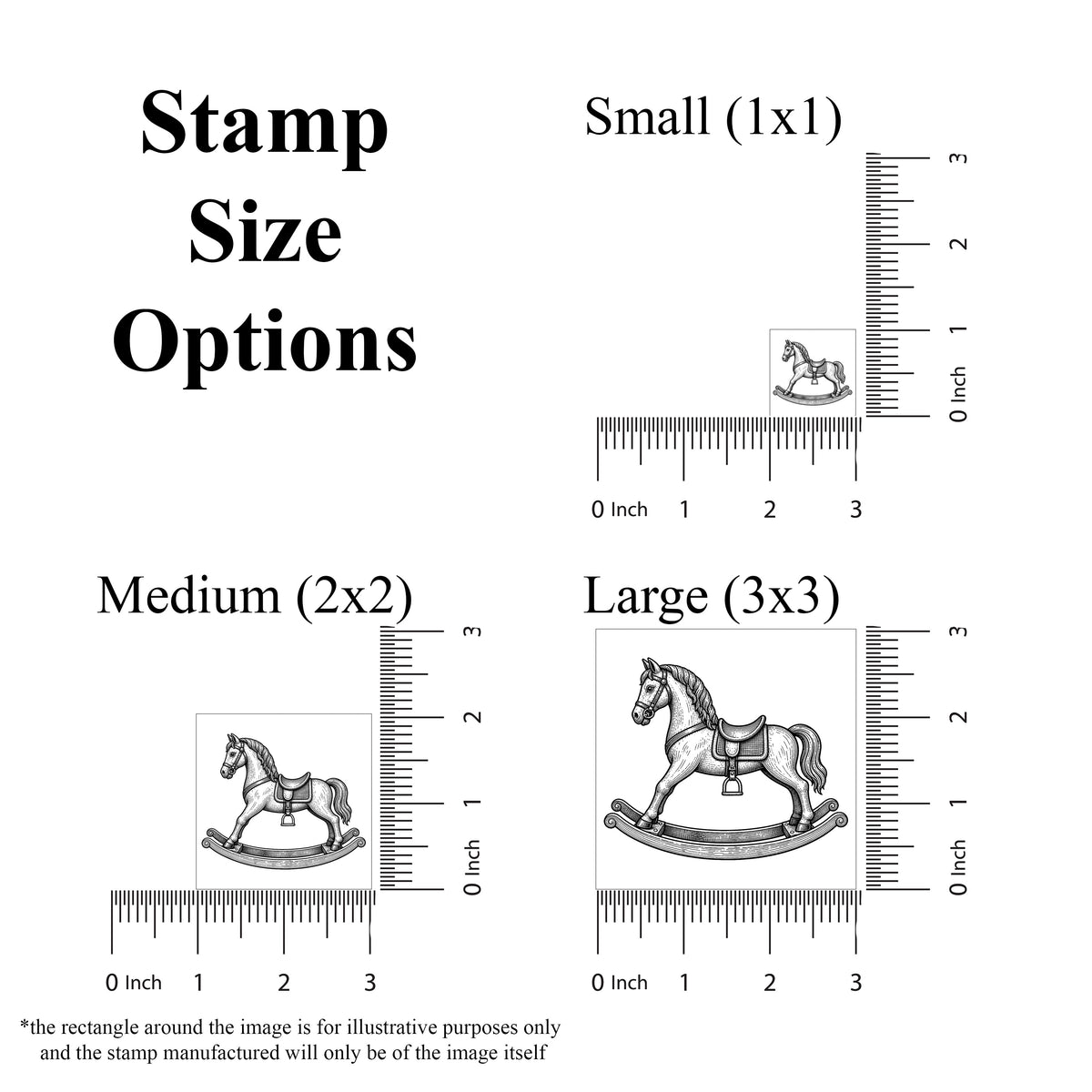 Vintage Rocking Horse Rubber Stamp