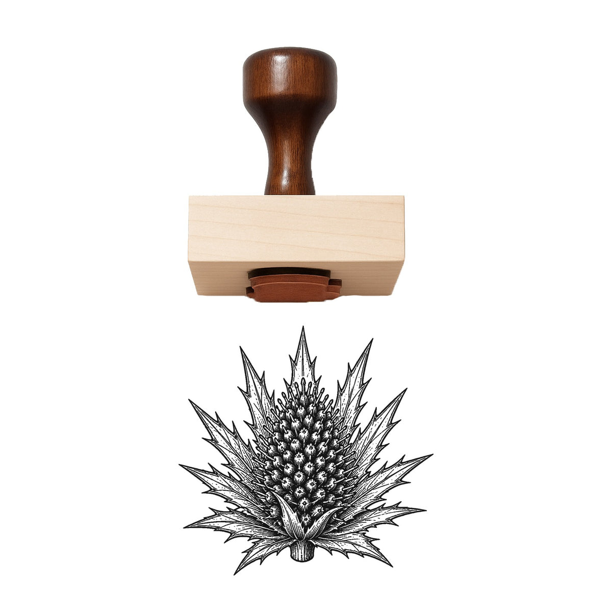 Sea Holly Bloom Head Rubber Stamp