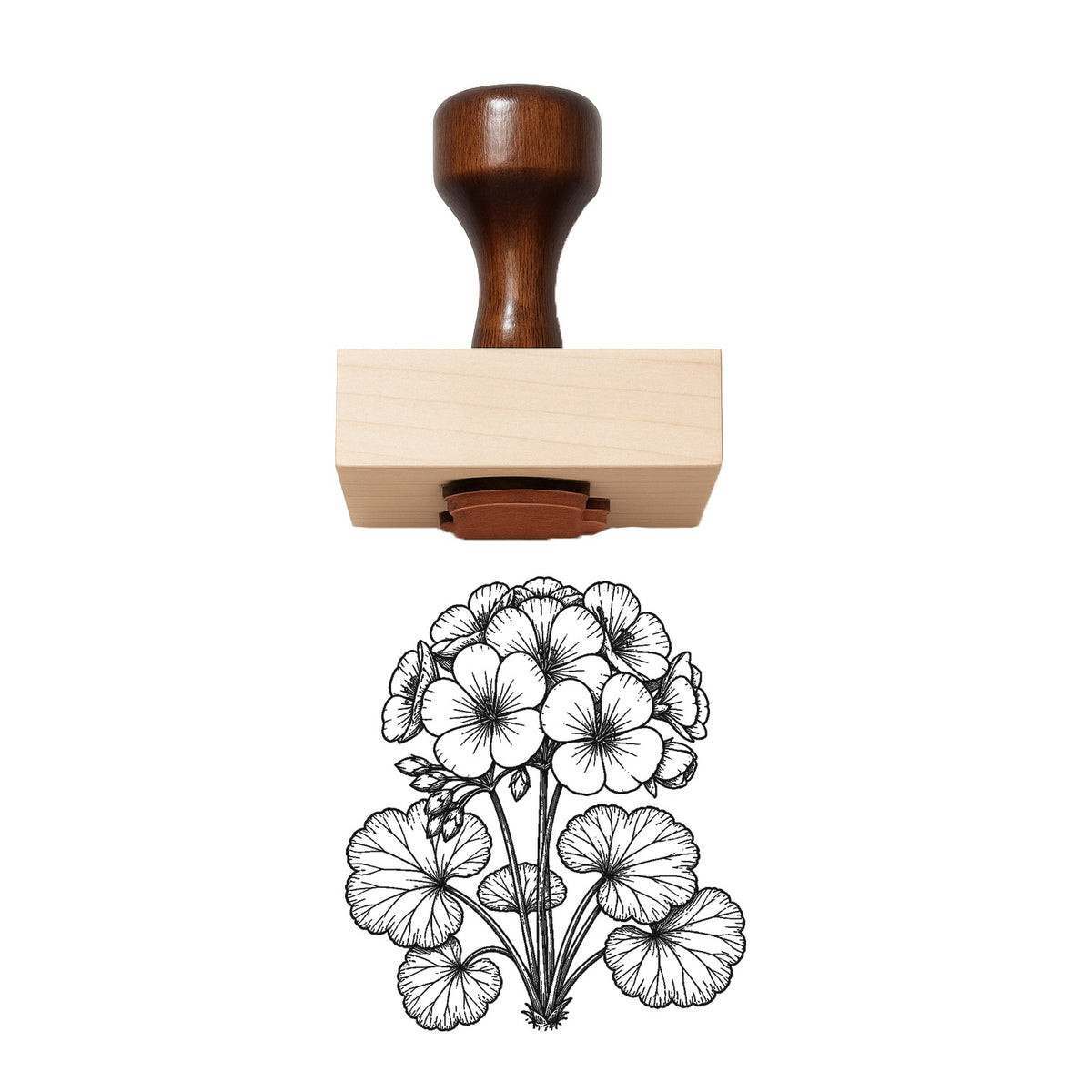 Geranium Bloom Cluster Rubber Stamp
