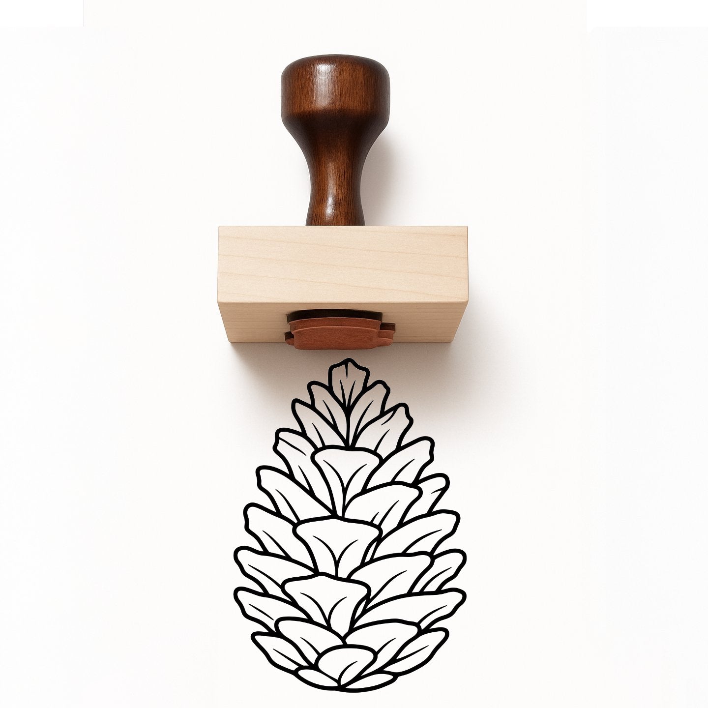 Pine Cone Rubber Stamp