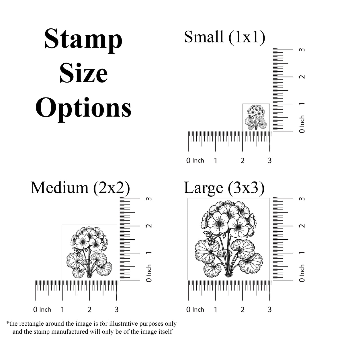 Geranium Bloom Cluster Rubber Stamp