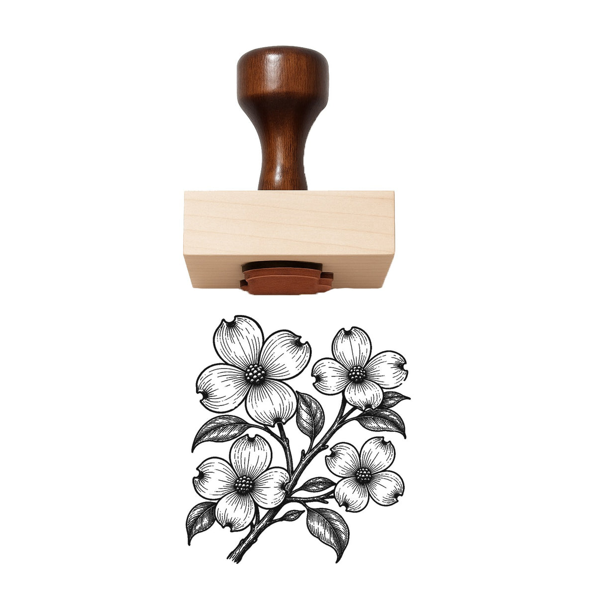 Dogwood Blossom Branch Rubber Stamp