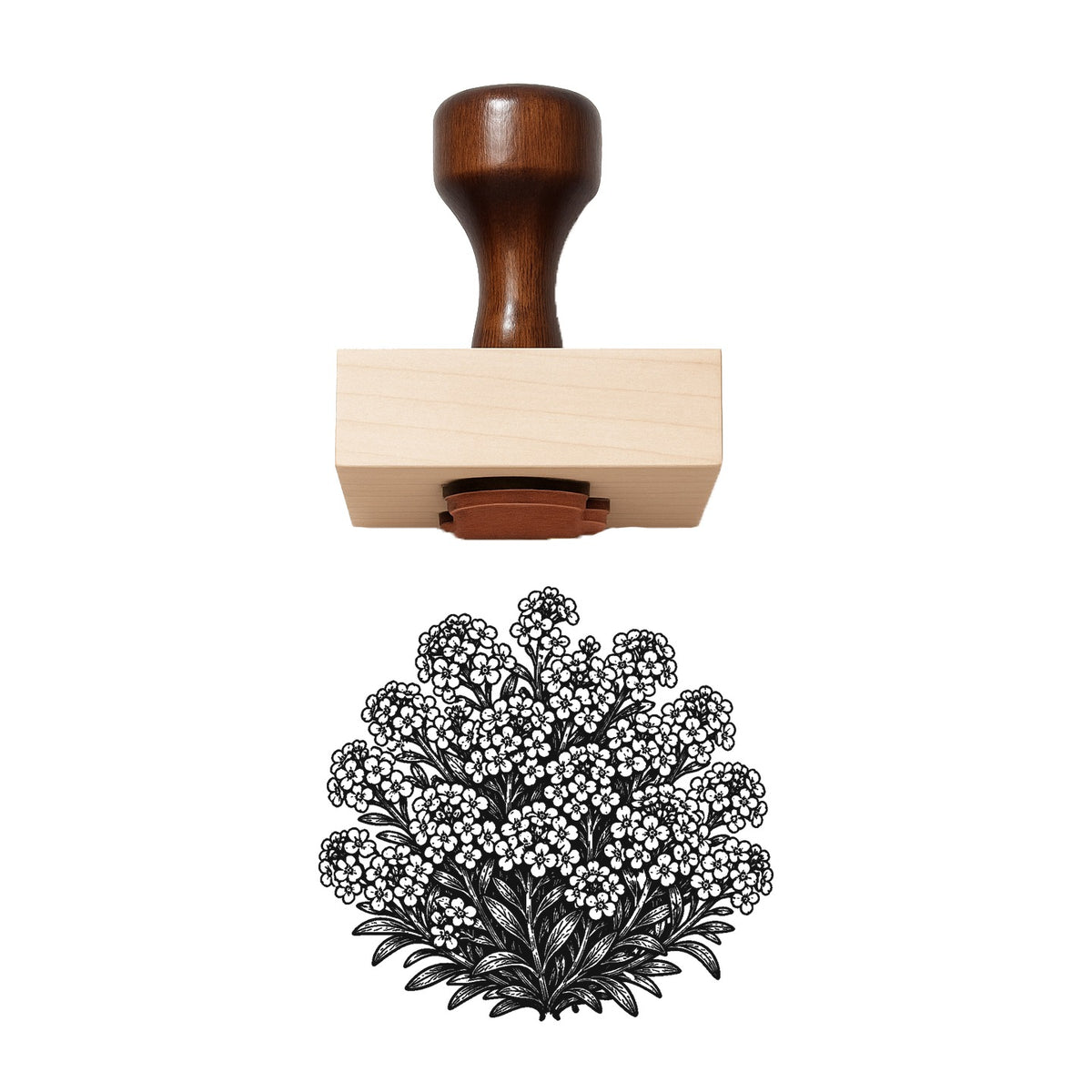 Sweet Alyssum Cluster Rubber Stamp