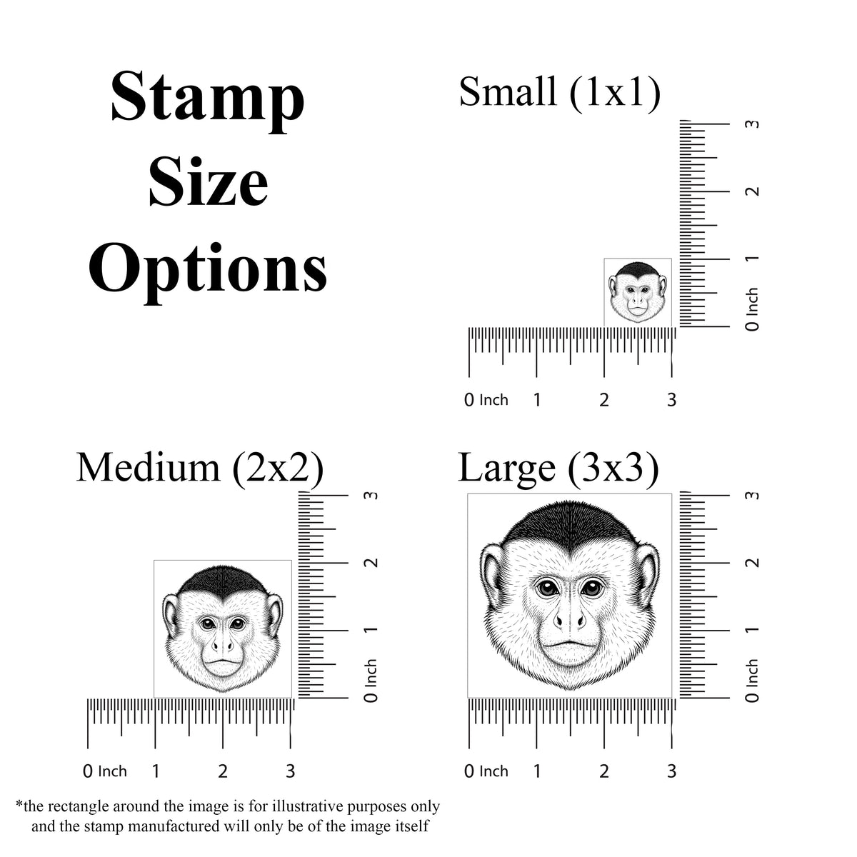 Realistic Capuchin Monkey Head Rubber Stamp