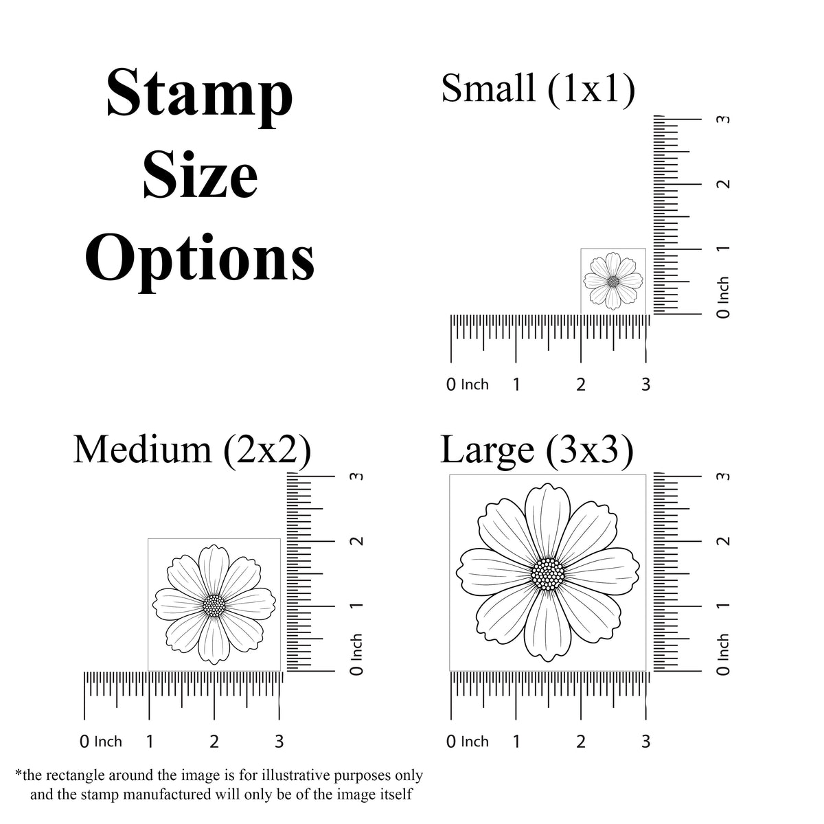 Cosmos Bloom Head Rubber Stamp