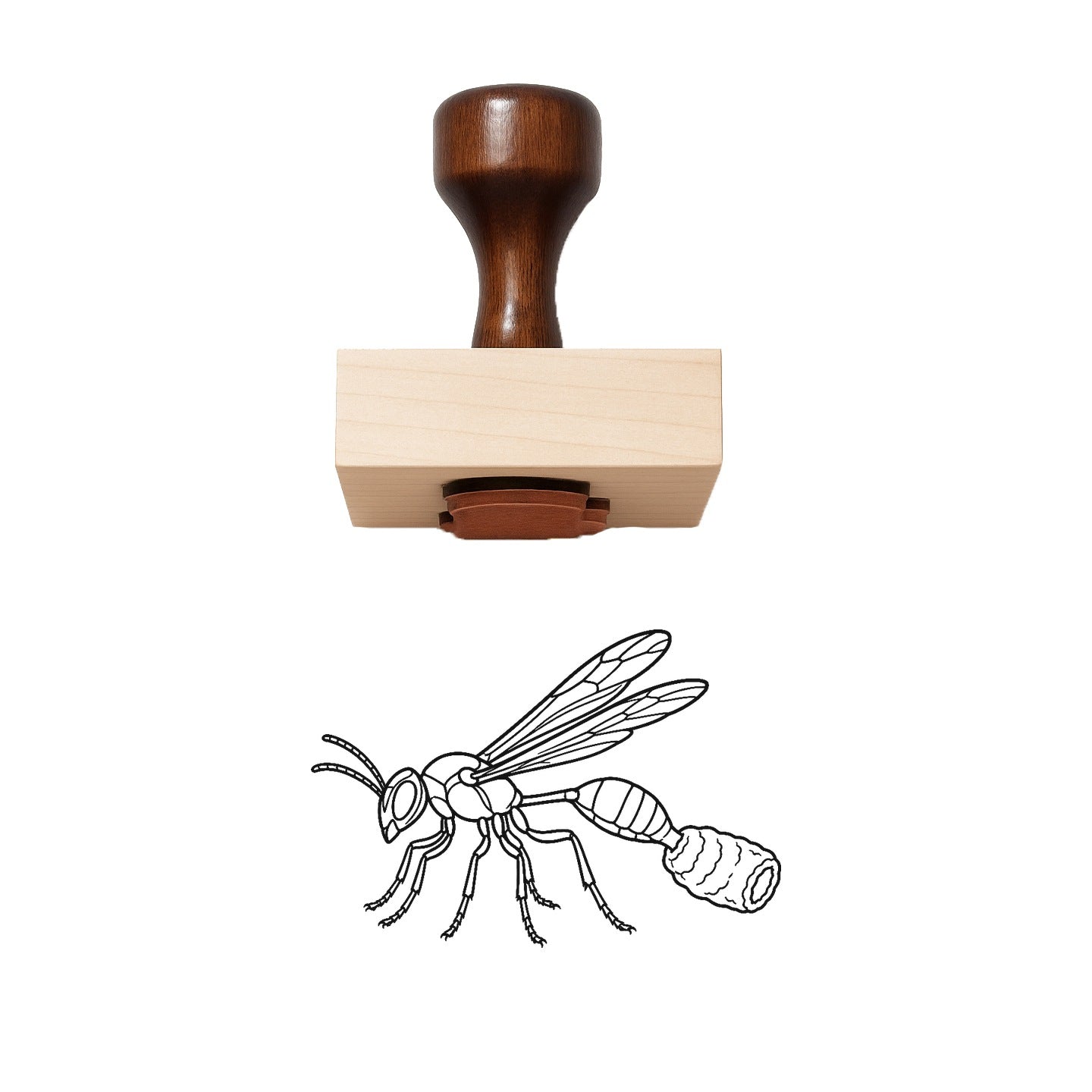 Mud Dauber Rubber Stamp