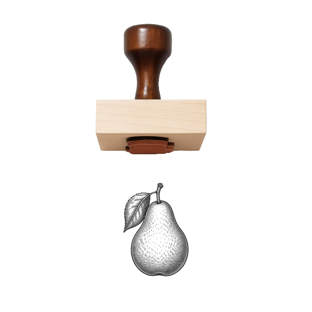 Vintage Pear Rubber Stamp